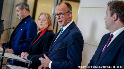 Gjermani Berlin 2025 | Söder, Bas, Merz dhe Klingbeil para gazetarëve