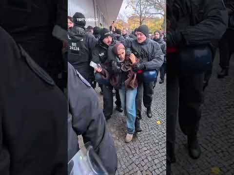 German use violence to stop rally against Israeli company