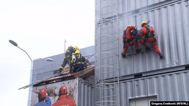 Stërvitje në Qendrën humanitare serbo-ruse në Nish, 14 shkurt 2020.